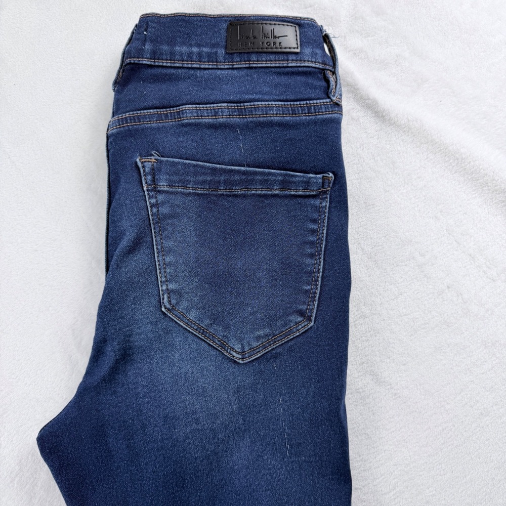 Nicole Miller Jeans Soho High Rise Ankle Skinny Dark Wash Raw Hem Size 6 - Picture 5 of 10
